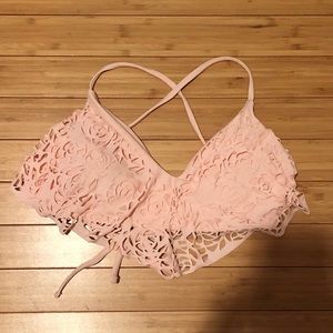 Xhilaration Blush Pink Laser Cut Bikini Top